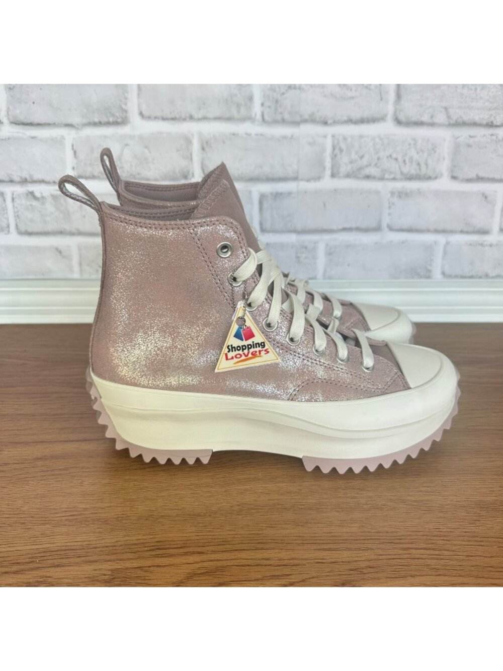 ⭐Converse Run Star Hike Hi Platform Glitter Sz 8 Men Shoes Sneaker Pink A11578C⭐